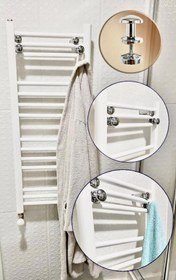 Resim Krom renk Askı,Askılık,Havlu akısı,Banyo ,Mutfak askısı,Banyo havlupan askısı,Havlu duş askısı,Bornoz Askısı(2 adet) 