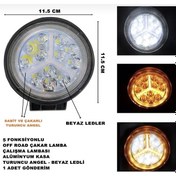Resim Point 12 Led X Angel Çakarlı Off Road Kamyon Iş Makinesi Çalışma Lambası Yuvarlak 1 