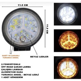 Resim Point 12 Led X Angel Çakarlı Off Road Kamyon Iş Makinesi Çalışma Lambası Yuvarlak 1 