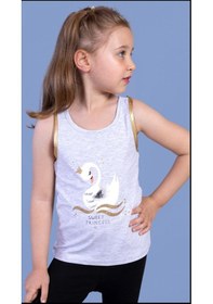 Resim Toontoy Kids Toontoy Kız Çocuk Kuğu Baskılı Atlet Gri Melanj 