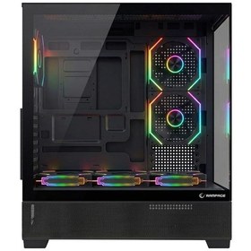 Resim Rampage Hydra V5 750w 80+ Bronze Tempered Glass 6 12cm Argb Siyah Atx Gaming Kasa 