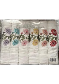 Resim Özdilek Lupine 6'lı Çantalı Nakışlı Havlu Model3 Beyaz 