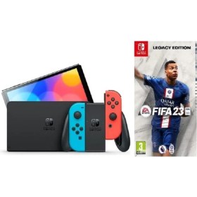 Resim Nintendo Switch Kırmızı Mavi Oyun Konsolu FIFA 23 ile Yüksek Performans ve Eğlence 
