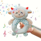 Resim 1 Adet Müzikli Bebek Çıngırak Oyuncak - Sevimli Karikatür Koyun Tasarımı, Yumuşak Polyester ve Huzurlandırıcı Müzik ile Canlı Renkler, Araba Koltuğu & Puset için Güvenli Bebek Oyuncağı, Çocuk Odası İçin Oyuncak, Peluş Dokulu, Eğlenceli Tasarım, Dayanıklı, Küçük Bebekler İçin 