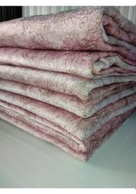 Resim Koltuk Çekyat Örtüsü Pembe Damar Desenli Kaymaz Taban Süngerli Üst Kumaş Kadife 