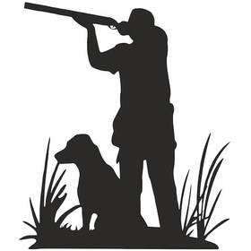 Resim Şeffaf Avcı Silüet Ve Köpek Av Doğa Spor Sticker 01509 