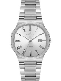 Resim Nacar SAFİR CAM KLASİK GÜMÜŞ ERKEK KOL SAATİ NC33-298377-AWM 