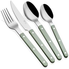 Resim Comida Çatal Kaşık Bıçak Takımı Yeşil 24 Parça Renkli 