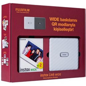 Resim Instax Link Wide Beyaz Akıllı Telefon Yazıcısı Bundle Box 