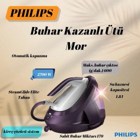 Resim Phılıps Zahmetsiz Ütüleme. Hızlı Sonuçlar. Buhar Kazanlı Ütü Mor 