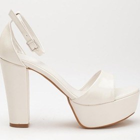 Resim Tek Bant Cilt Sedef Kadın Platform Topuklu Abiye Ayakkabı 2386 Sedef 