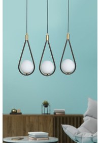 Resim Luzarana Siena 3 Lü Sarı-Eskitme Metal Gövde Beyaz Camlı Tasarım Lüx... Çok Renkli 