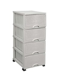 Resim Actıveshop 4 Çekmeceli Taş Rengi Plastik Komidin Sebzelik Taşrengi Komodin 