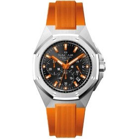 Resim Nacar NC08-29430495-ABS10 Chronograph Silikon Kordon Fonksiyonlar Aktif Turuncu Erkek Kol Saati 