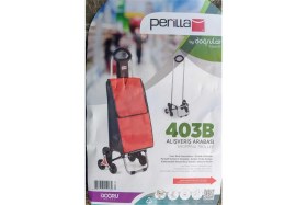 Resim PremiumPort 3 Tekerli Merdiven Çıkabilen Pazar Arabası, Kırmızı, Pratik ve Hafif 
