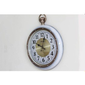 Resim Yuvarlak Duvar Saati Sarkaçlı Altın - Beyaz 