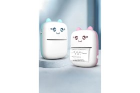 Resim Aesco C9 Pembe Mini Yazıcı Taşınabilir Termal Yazıcı Kablosuz Bağlantı Ap Kontrol Cep Yazıcısı 