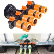 Resim 1 Set 1000 Liters IBC Tank 4 Yollu Tap Su Ayırıcı Adaptörü, 1/2" 3/4" Hortum için Ayarlanabilir Anahtar ile, S60 Anahtarı 1/2" 3/4" Hortum Bağlayıcı Bahçe Tarım Sulama 