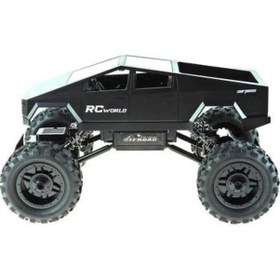 Resim 1:14 4x4 Cybertruck Rc Kumandalı Uzaktan Kumandalı Araba 2.4 Ghz Işıklı Siyah 35 Cm Siyah 