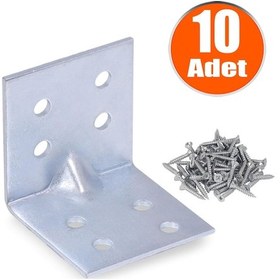 Resim Mobilya Dolap Köşe Bağlantı L Demir Gönye 40X40X40 Mm 10 Adet N11.22469 