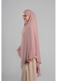 Resim Hürrem Bone Pudra Pratik Hazır Geçmeli Tesettür Eşarp Krep Bağcıklı Sufle Hijab 2313 06 Pudra 
