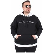 Resim Starbattal Büyük Beden Kapüşonlu 3ip Sweat Beauty 25714 Sıyah Siyah 