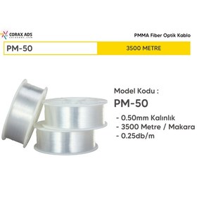 Resim 0.50mm 3500 METRE PMMA UÇTAN IŞIMA FİBER OPTİK AYDINLATMA KABLOSU 