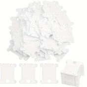 Resim 100 Adet Plastik Nakış İpliği Makarası - Kendin Yap El Sanatları için Haç İşlemeli İplik Düzenleyici 
