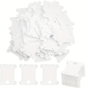 Resim 100 Adet Plastik Nakış İpliği Makarası - Kendin Yap El Sanatları için Haç İşlemeli İplik Düzenleyici 