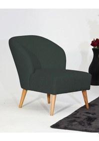 Resim Nola Berjer & Tekli Koltuk - Keten Koyuyesil 