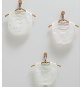 Resim 3'lü Ekru Bebek Mama Önlüğü-1125 