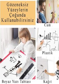 Resim Mavi Yazı Tahta Kalemi 6 Adet Kartuşlu Değişebilen Kolay Silinebilir Beyaz Yazı Tahta Kalemi Doldurulabilir 