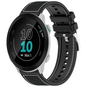 Resim Garmin Forerunner 570 İçin 20mm 42mm / 245/645 Hibrid Naylon Örgü Silikon Saat Bandı Siyah 