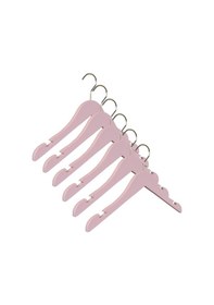 Resim Nyn Ahşap 3-7 Yaş Çocuk Elbise Askısı Pembe Renk 8 Adet 