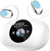 Resim AI Çeviri Kulaklıkları - LCD Dokunmatik Ekranlı Gerçek Zamanlı Dil Tercümanı, iPhone ve Android için Bluetooth Kulaklıklar, Seyahat ve İş için Anında Dil Çeviri Cihazı 