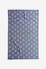 Resim Anchor Çapa Jakarlı Peştemal Lacivert, Taşıma Çantalı 