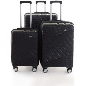 Resim Honeysuitcase Unisex Siyah 3'lü Set Valiz Siyah 