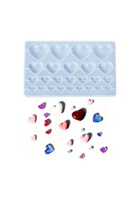 Resim Epoksi Silikon Kalıp Çoklu 4 Farklı Boy Kalp Figürleri Takı Ve Obje Kalıbı 