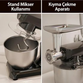 Resim Esmo Home Sinbo SMX-2772 - 1200W, 5l Çelik Hazneli, Hamur Yoğurma, Kıyma Makinesi - Smoothie ve Blender Makinesi 