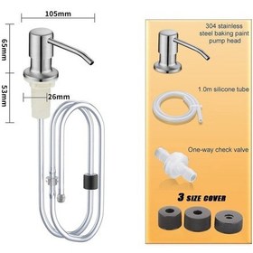 Resim Silver-bset-2pcs Paslanmaz Çelik Sıvı Sabunluk Pompası Mutfak Lavabo El Basınçlı Sıvı Dağıtıcı Mutfak Donanım Aksesuarları 