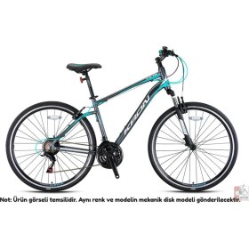 Resim Kron 2022 Kron Tx 75 28'' 21 Vites Mekanik Disk Trekking Bisiklet Siyah - Füme - Turkuaz 18'' 