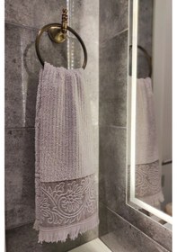 Resim Bambu Kabartma Bordürlü El Havlusu - Lila Lila 