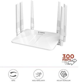 Resim Torima WR50Q 2.4GHz 300Mbps Kablosuz Wifi Router Beyaz 