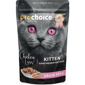 Resim Prochoice Tahılsız Kitten Tavuk ve Ciğerli Yavru Kedi Maması 85 G 
