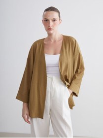Resim LC Waikiki LCWAIKIKI Classic Kruvaze Yaka Dokulu Kadın Kimono 