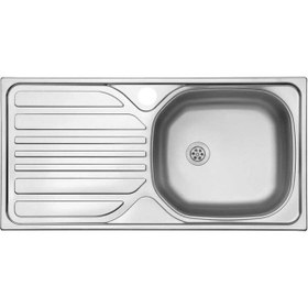 Resim Ukinox Barton Dekorlu Taşmalı Sol Damlalıklı Çelik Eviye 