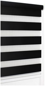 Resim İthal Bambu Stor Zebra Perde Alüminyum Kasa 1. Kalite SİYAHZEBRA1, Siyah, 210 x 260 