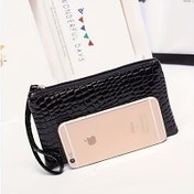 Resim Kadınlar için Timsah Desenli Sentetik Deri Çanta - Günlük Kullanım ve Hediye İçin Lüks Fermuarlı El Çantası, 5 Renk Seçeneği (Tavuskuşu Mavisi/Turuncu/Beyaz/Kırmızı/Siyah) 