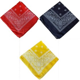 Resim Pamuklu Klasik Desen Unisex 3lü Bandana Seti Renkli Bandana Etnik Desenli A Kalite Bandana Beyaz - Bordo 