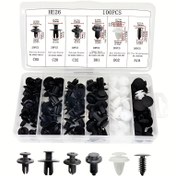 Resim 100 adet Otomatik Sabitleyici Çıkarma Aracı Kiti, Araba Kapı Paneli Trim Klipsi ve Çamurluk Riveti, 6 Boyut, Dayanıklı Plastik Yapı, İç ve Dış Trim Fixation için Elde Taşınabilir Çekici, Pil Olmadan 